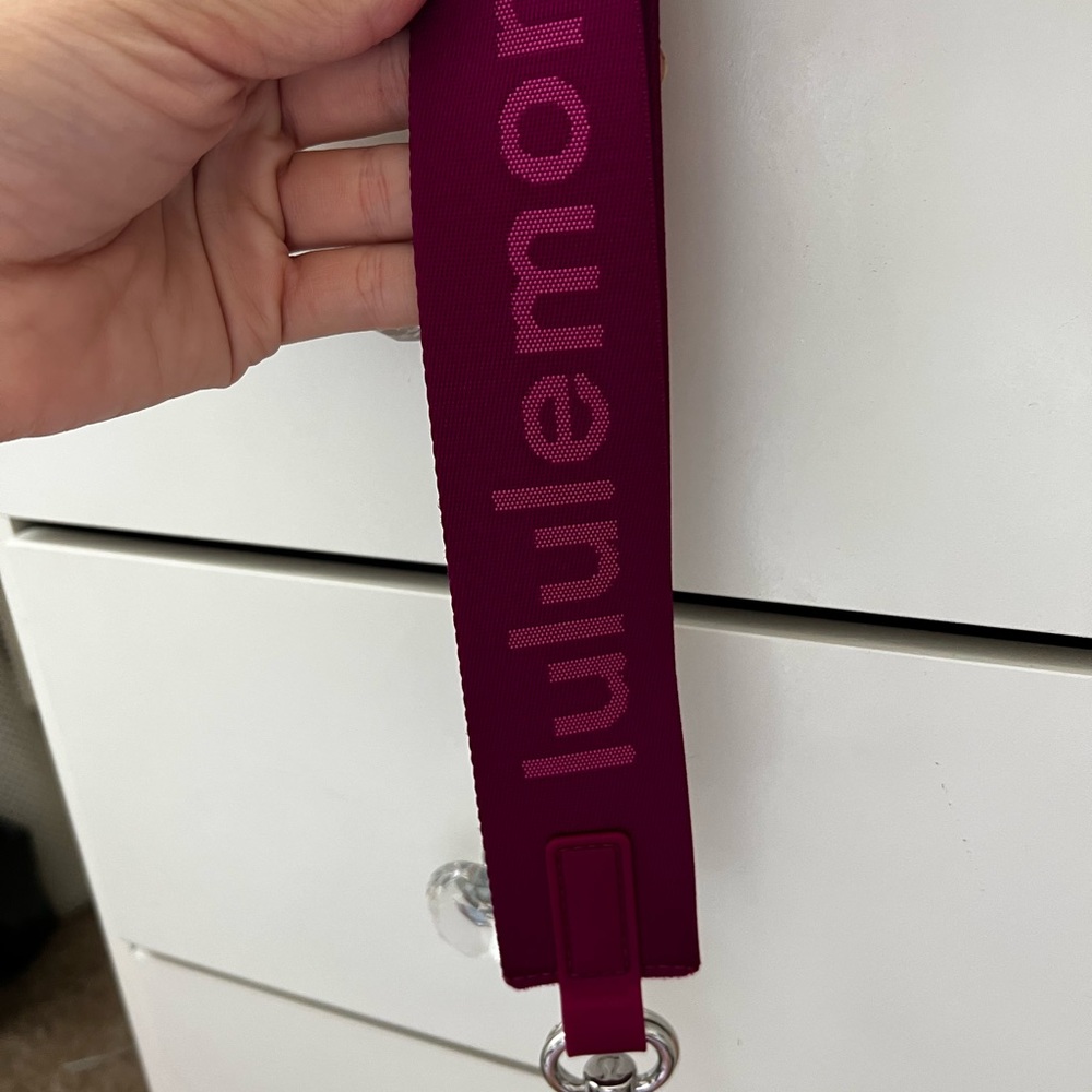 Lulu lemon keychain in dark purple
